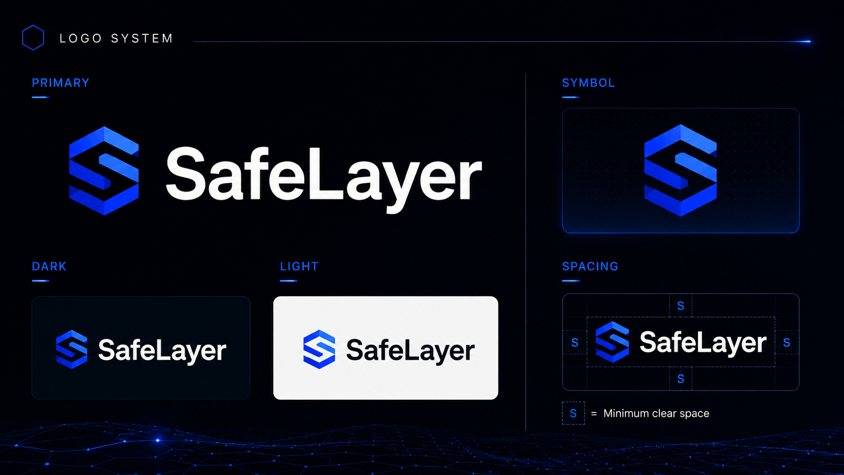 SafeLayer Logo Wordmark and Abstract Layer Mark Variations
